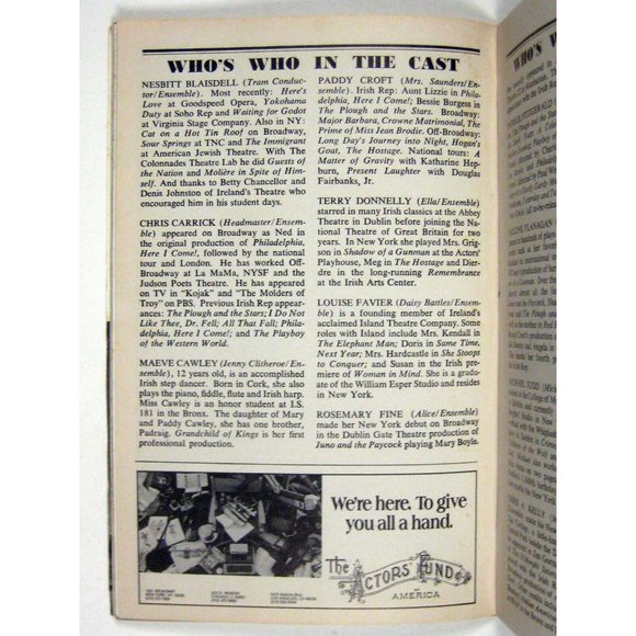 Grandchild of Kings Playbill May 1992 Sean O'Casey Harold Prince Irish Repertory - Picture 6 of 7